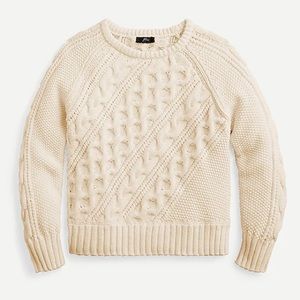 JCREW Diagonal cable-knit crewneck sweater XXS